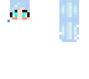 Girl head with blue hair and grean eyes | Minecraft Skin