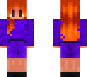 ginger girl with purple clothes