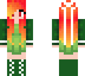 green dress with red hair