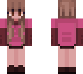 pink shirt over hoodie