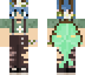 mothfairy blue hair suspenders
