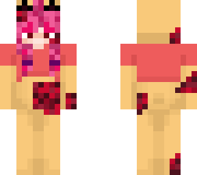 pink hair girl sleep red