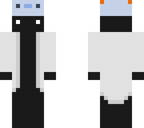 black skin with a axolotl hat and scientist coat
