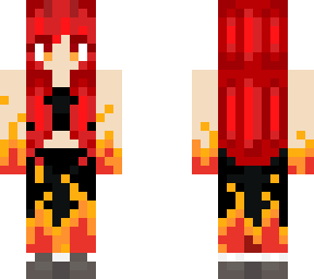 flaming girl with ram horns