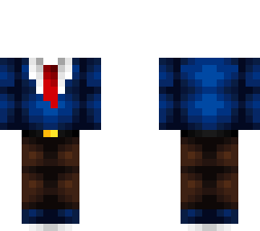 ob - dark blue top suit w/ brown jeans