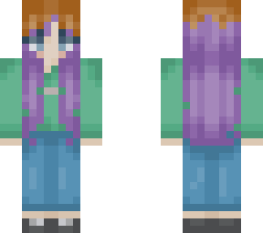 girl with purple hair and brown/red roots