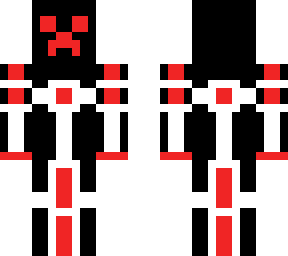 black white and red creeper
