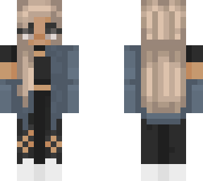 blue jacket blonde hair girl