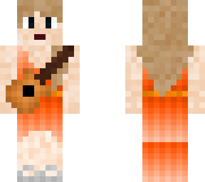 layered eras tour taylor swift surprise orange yellow sunset dress with guitar