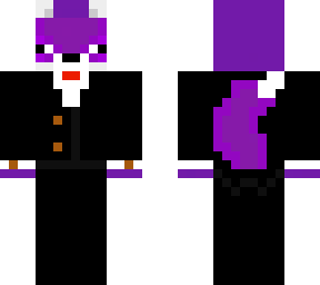 magenta fox skin in a suit