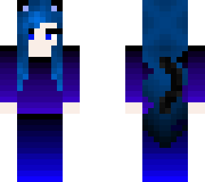 girl in gradient black, blue and purple