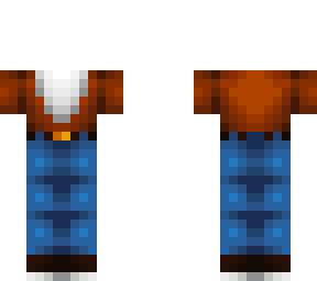 ob - rusty brown tshirt w/ blue jeans