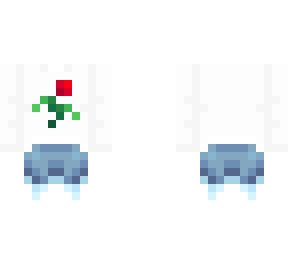 ob - white sweater & red rose w/ shorts