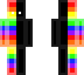 half rainbow half black