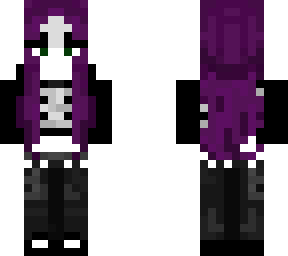 purple hair and ribcage shirt