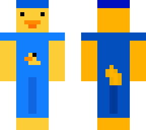 summer duck in blue clothes