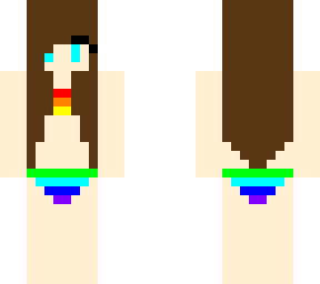 two-piece swimsuit girl (rainbow)