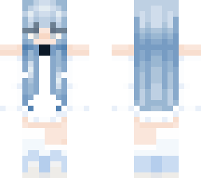 ~blue hair girl w/ white & blue outfit~