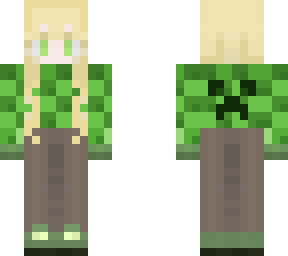 anniversary skin female | creeper girl (v3) (15th anniversary of minecraft)