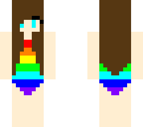 one-piece swimsuit (rainbow)