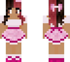 split hair pink dress cat girl