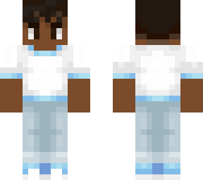 black boy curly hair blue and white tee (clothes from silverfillybases)