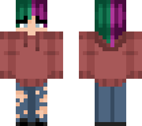 dyed short haired hoodie girl