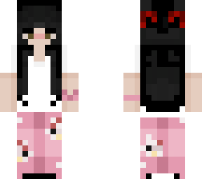goth girl with hello kitty pants