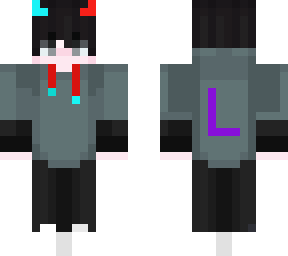 blue red grey and black hoodie boy