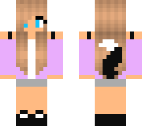 cute fox girl with light purple outfit and blue eyes
