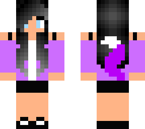 cute wolf girl with light purple outfit and light blue eyes