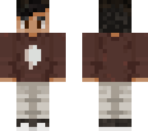 brown sweatshirt beige pants