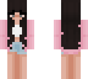 brunette in pink