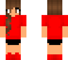 female - red outfit - skirt