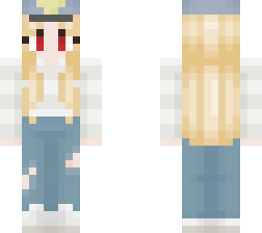 casual blondie with police cap