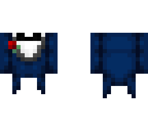 ob - blue tuxedo top w/ bowtie & rose