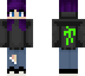 cute emo y2k billie eilish hoodie girl plum colored hair raccoon tail hair