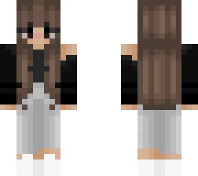 brown haired girl w/ grey pants & off shoulder hoodie