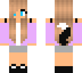 cute fox girl with light purple outfit and blue eyes