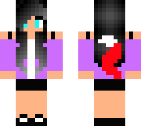 cute wolf girl with light purple outfit and light blue eyes
