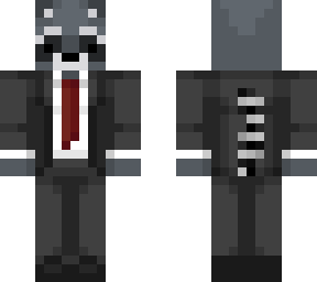 gray racoon in a suit