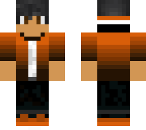 orange hoodie black hair male