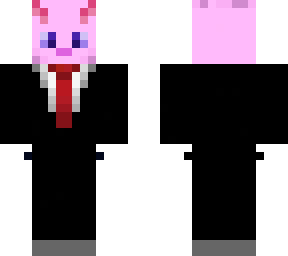 pink axolotl wearing basic suit