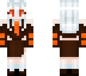 orange costume girl with white hair