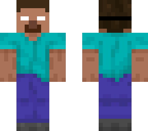 steve with a plain herobrine mask