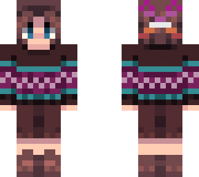 trans sweater for fall w/ blue eyes and ******* bow