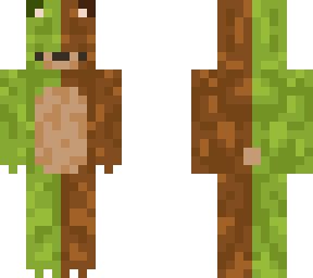green & brown bear skin
