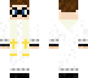 priest cassock with surplice and white stole