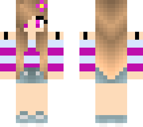 purple striped girl