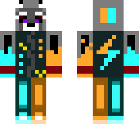 racoon orange and blue